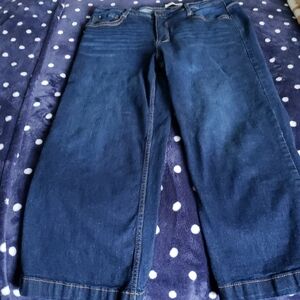Stylish Dark Blue Women's Cropped Jeans